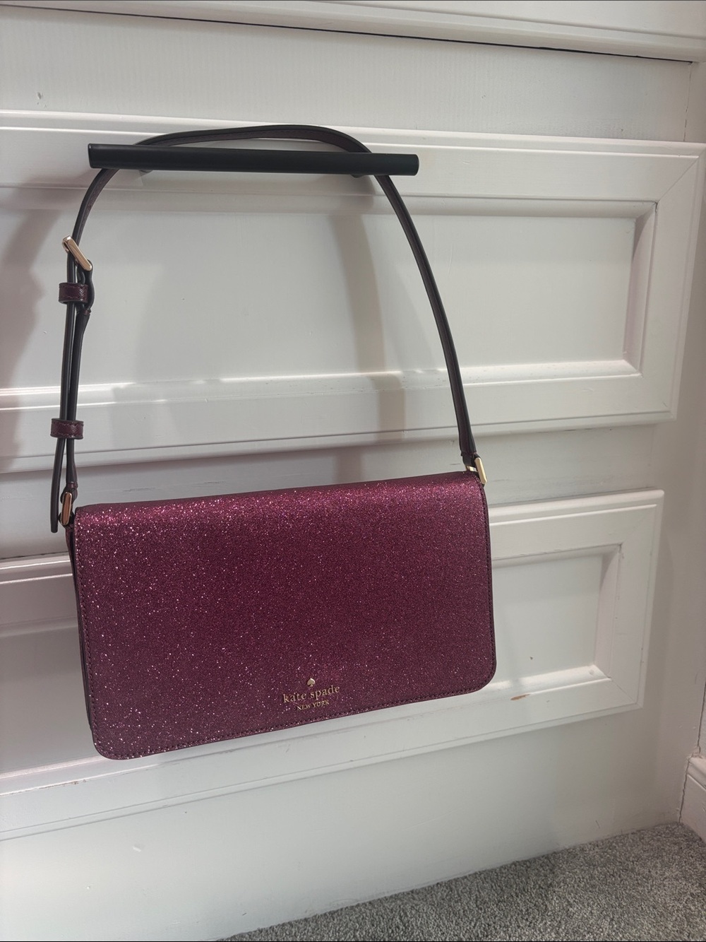 kate spade Glitter Crossbody Bag in Plum Sparkle